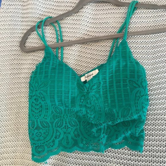 turquoise/teal cropped tank, size S - Picture 1 of 1